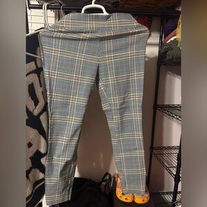 New York & Company Blue Plaid Ankle Pants